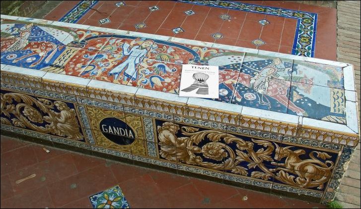 Baldisholt&aelig;ppet gengivet p&aring; keramiske fliser