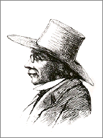 S&oslash;ren Kierkegaard tegnet i 1854 af H.P. Hansen. Original i Det kgl. Bibliotek