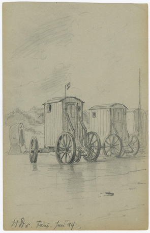 Holger Drachmanns skitse af badevogne 1894
