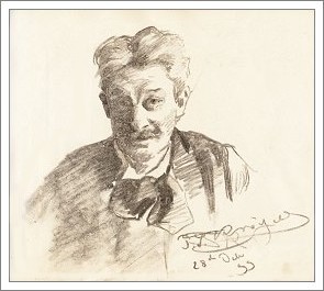 Georg Brandes tegnet af P.S. Kr&oslash;yer i 1899