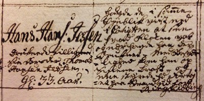 Gengivelse af den originale kirkebog med pr&aelig;stens redeg&oslash;relse for faderens d&oslash;d