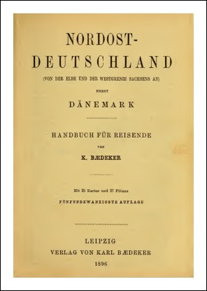 Baedekers rejsef&oslash;rer for Nord&oslash;st-Tyskland fra 1896 - Titelblad