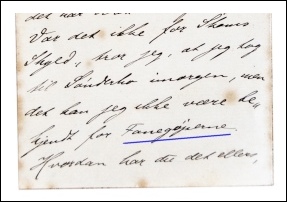 Udsnit af brev fra læge Niels H. Anthonisen til hans kæreste 1894
