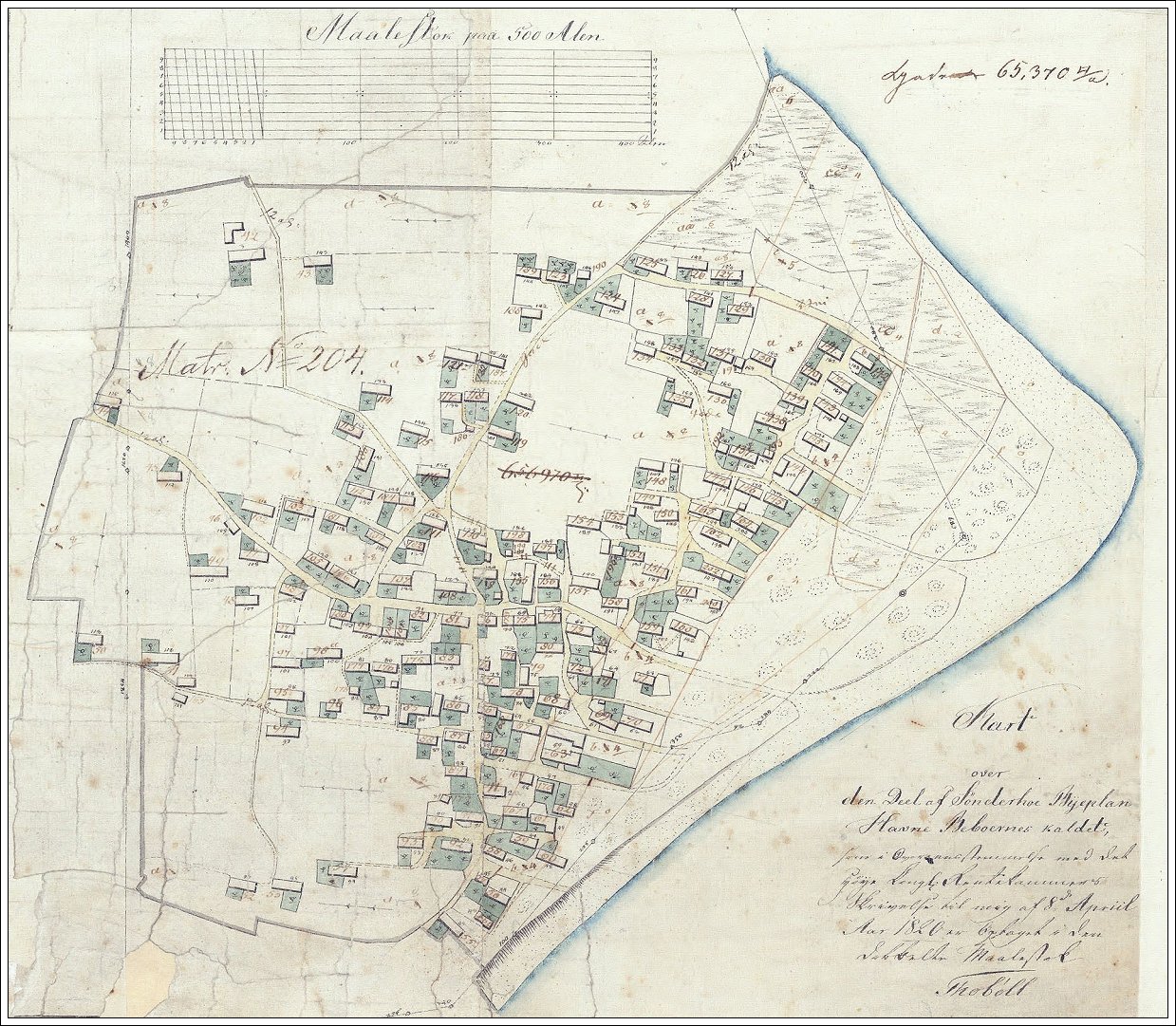 Kort Over SøNderho Landmåler Søren Jensen Thobølls kort over Sønderho 1820 Kort Over SøNderho