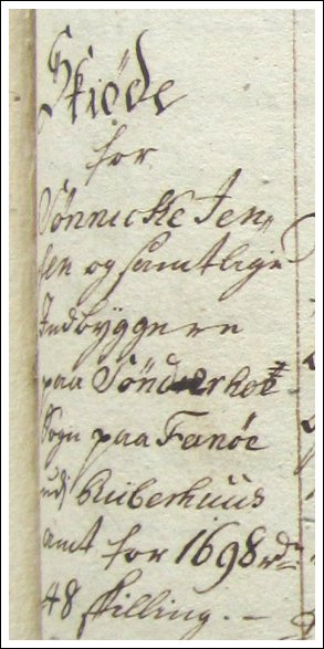 Indledningen til S&oslash;nderhos sk&oslash;de