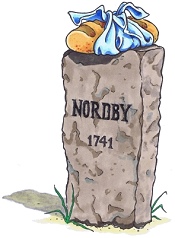 En anekdote fort&aelig;ller, at skelstenen mellem Nordby og S&oslash;nderho kan lugte varmt br&oslash;d