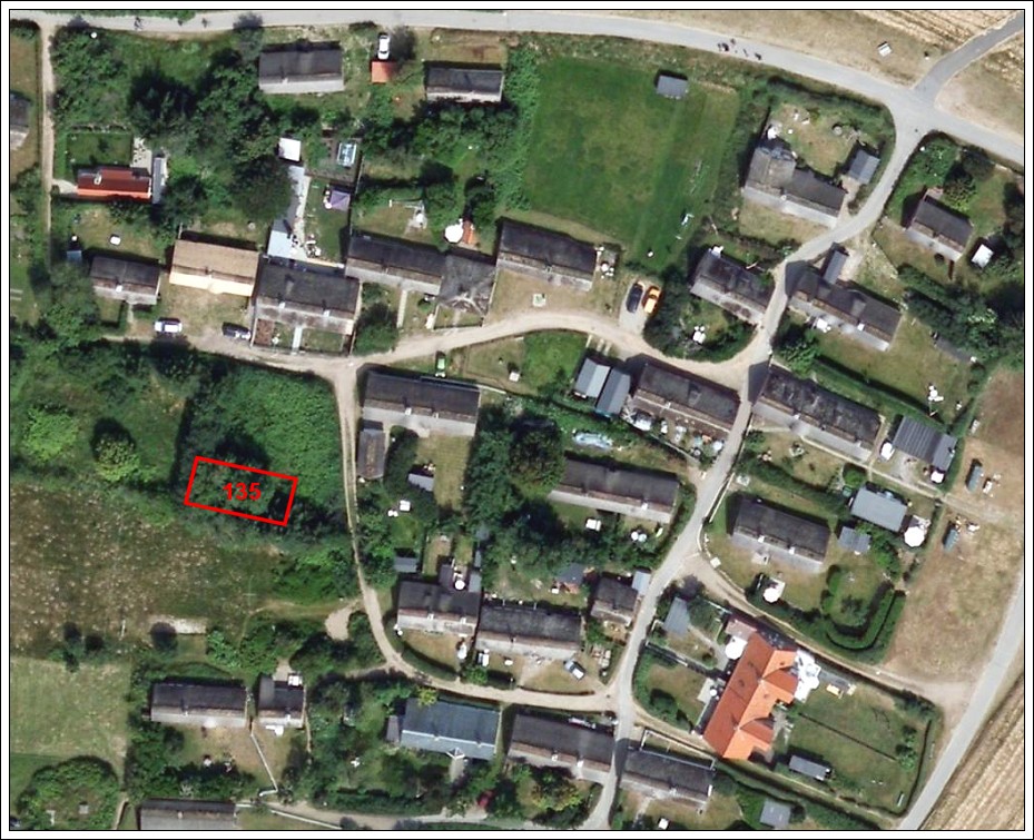 Moderne satellitfoto af &Oslash;ster Land og Toftebakken i S&oslash;nderho