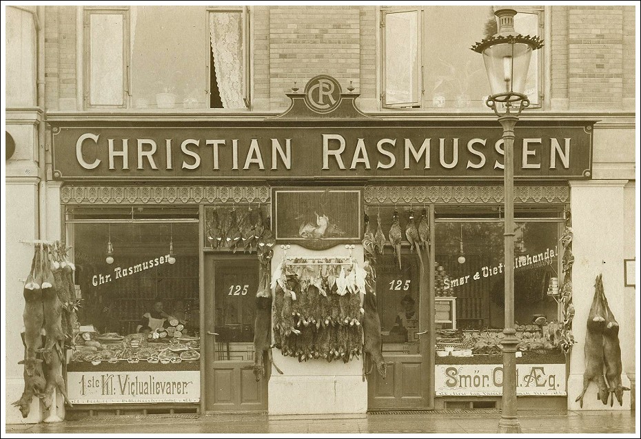 Sm&oslash;r- og viktualiehandler Christian Rasmussen, Gl. Kongevej 125 p&aring; Frederiksberg