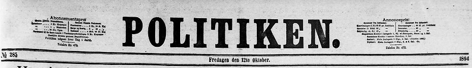 Politiken 12. oktober 1894