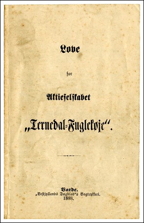 Love for Ternedal Fuglek&oslash;je blev vedtaget 12. februar 1888