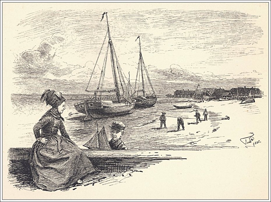 Tom Petersen: Stranden ved Nordby under Ebben