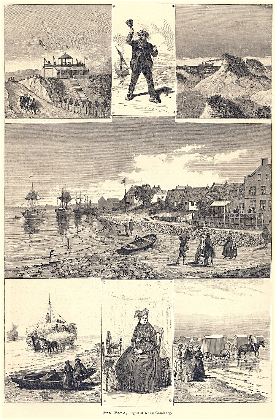 P&aring; Fan&oslash; Tegnet af Knud Gamborg gengivet i Illustreret Tidende 28. august 1881