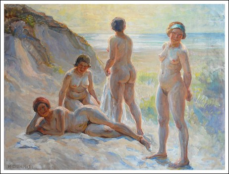 Heinrich Dohm: Solbad. Kvinder på Sønderho Strand