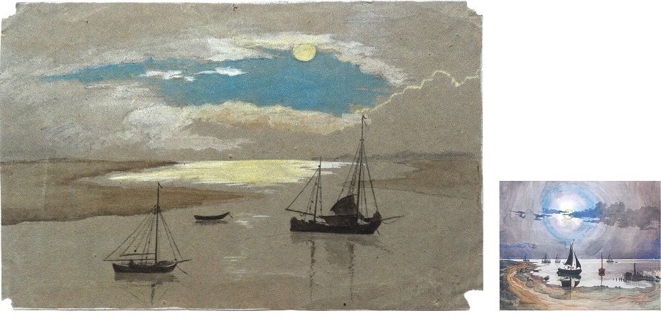 Johanne Bork. S&oslash;nderho Havn i m&aring;neskin