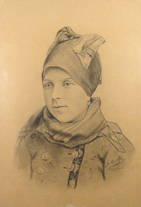 Portræt af fanøpige udført af Johanne Bork 1892 Portræt af fanøpige udført af Johanne Bork 1892