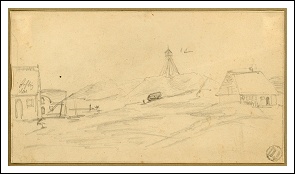Kåveren uden for Sønderho 1852. Blyantstegning af David Jacobsen