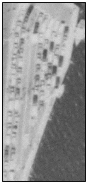 Havnen i Nordby sommeren 1985. Luftfoto p&aring; Historiske luftfotos fra Fan&oslash; Kommune