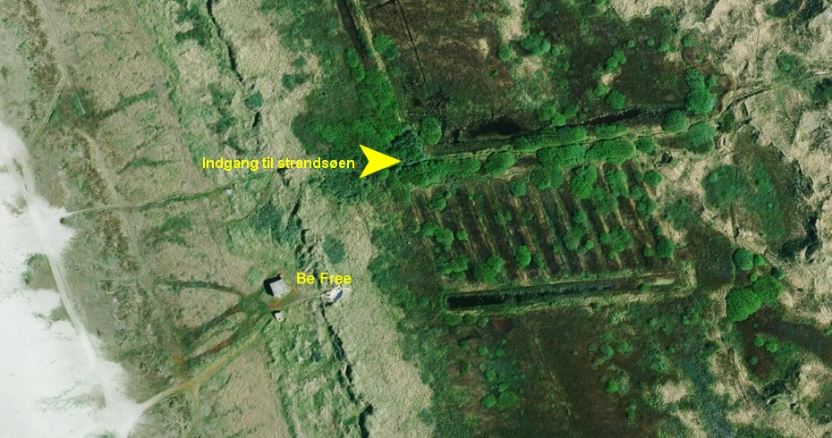 De gamle &oslash;rreddamme set fra luften omkring 2013 eller 2014