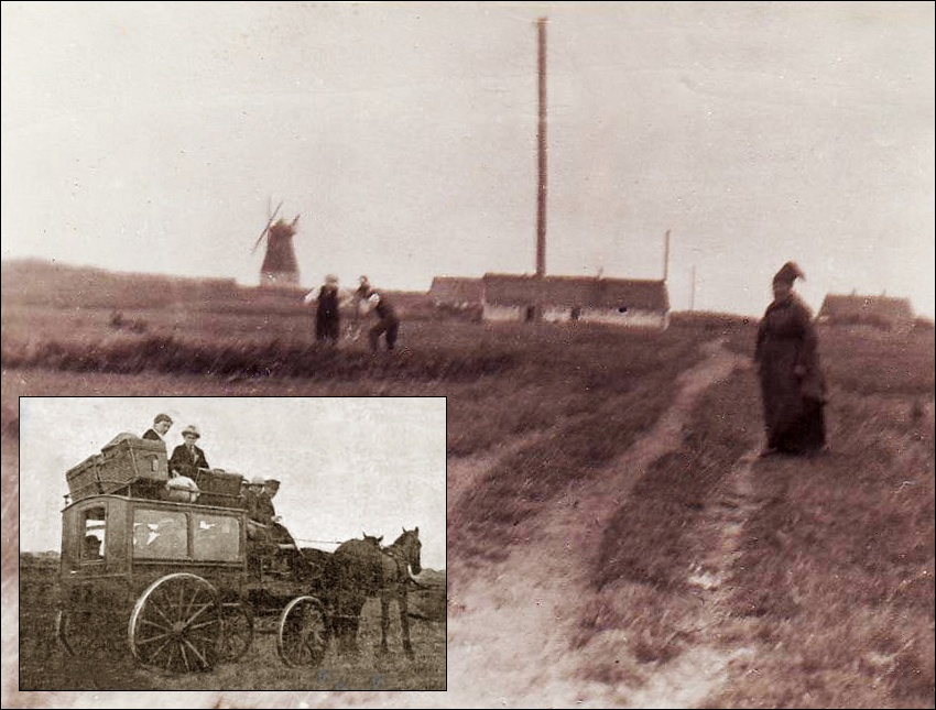 Postvognen p&aring; landevejen mellem S&oslash;nderho og S&oslash;nderho M&oslash;lle