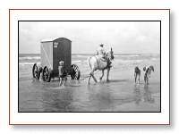Badevogn ved stranden