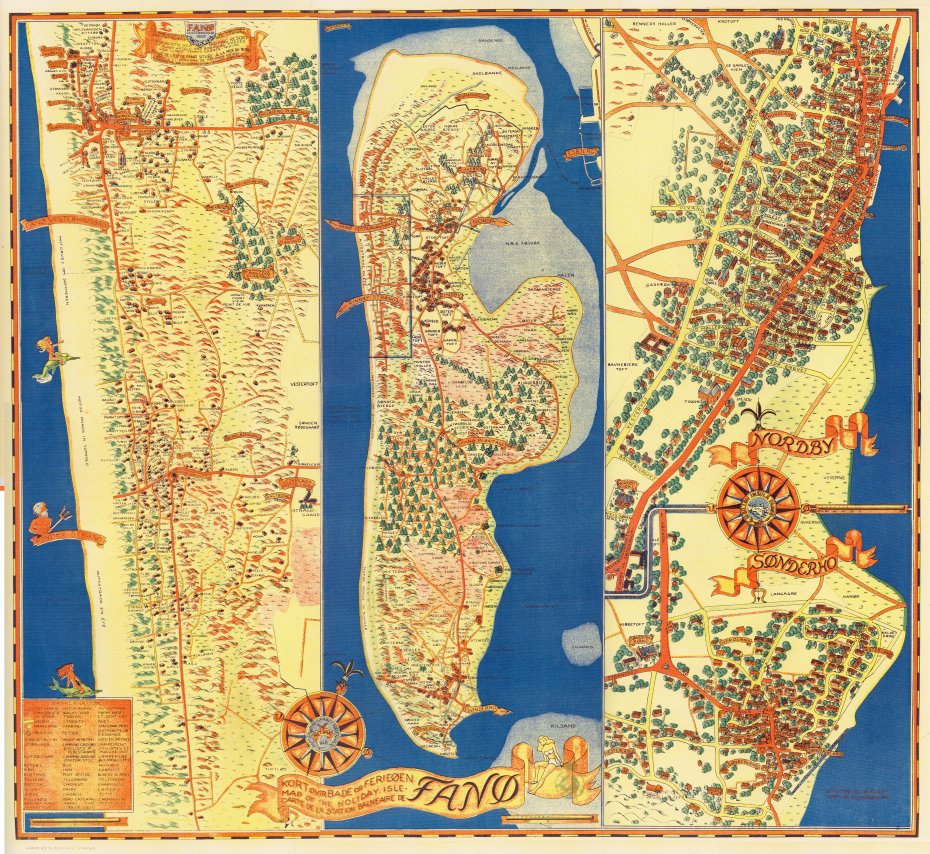 Romax Turistkort med beskrivelse af Fan&oslash; 1948