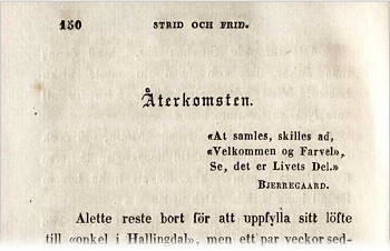 Frederika Bremers Återkomsten i Strid och Frid 1840