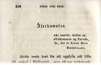 Frederika Bremers &Aring;terkomsten i Strid och Frid 1840