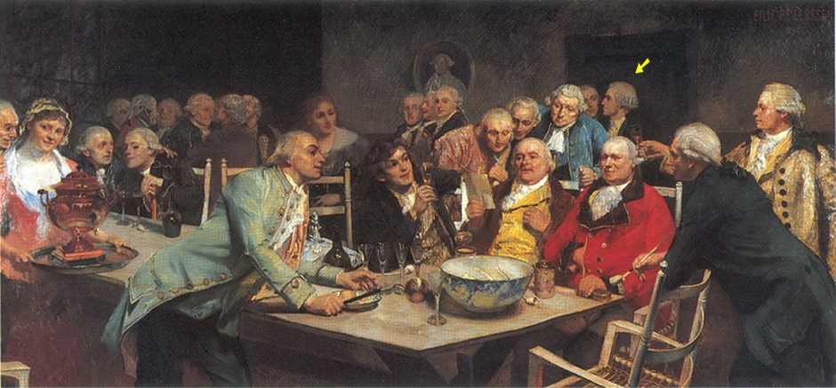 En Aften i Det norske Selskab malet af Eilif Peterssen i 1892