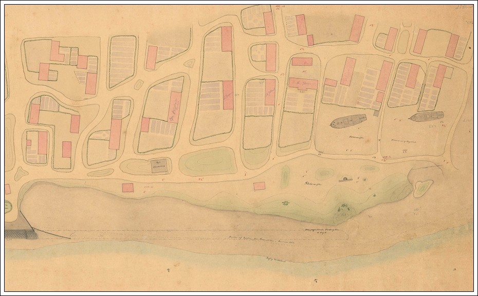 Emil Petersens kort over Sønderho Havn 1868