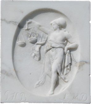 Marmorrelieffet med fru Justitia
