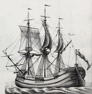 Tegning af skibstypen galliot