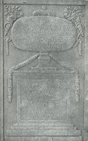 Peder Hansen Brinchs gravsten i S&oslash;nderho Kirke