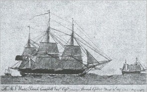 Den engelske orlogsfregat Unité jager en dansk galease i Middelhavet i 1807