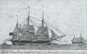Den engelske orlogsfregat Unit� jager en dansk galease i Middelhavet i 1807