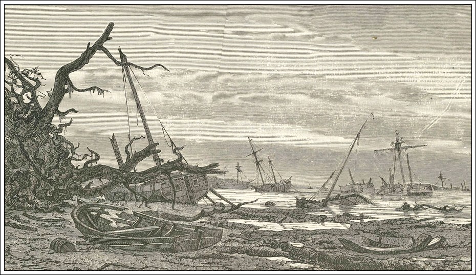 Holger Drachmanns dramatiske fremstilling af de voldsomme &oslash;del&aelig;ggelser ud for B&oslash;nsvig Strand ved Pr&aelig;st&oslash; Bugt 1872