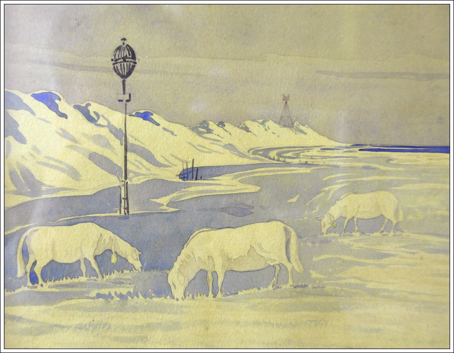1914. &AElig; l&aelig;ns K&aring;ver. Akvarel af Carl-Johan Forsberg 1914