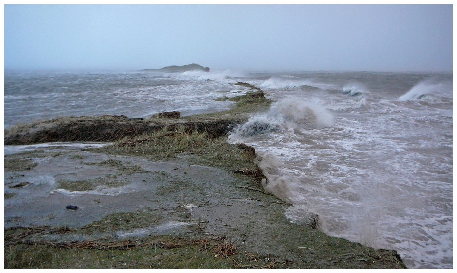 Krogsand blev til en &oslash; i decemberstormen 2013