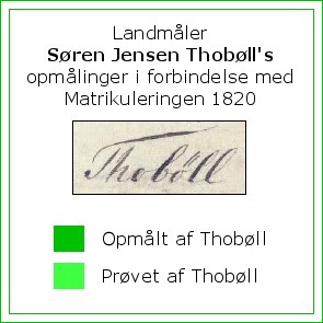 Landm&aring;ler S&oslash;ren Jensen Thob&oslash;lls opm&aring;linger i forbindelse medmatrikuleringen 1820