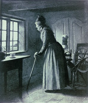 Julius Exner: Gammel kone i sin stue i Sønderho. Ellen Mortensen malet i 1909