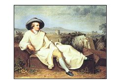 Johann Heinrich Wilhelm Tischbeins portr&aelig;t af Goethe (1786)